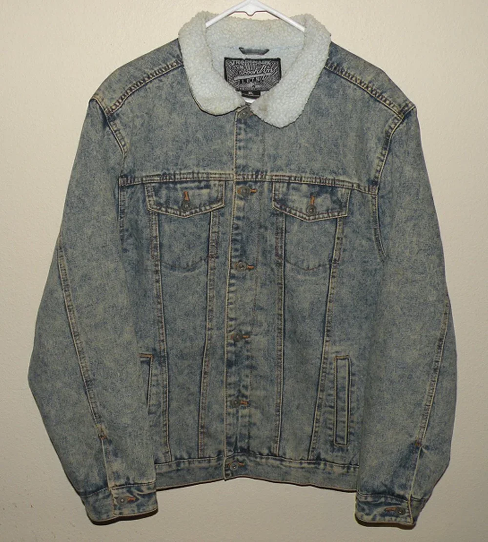 Trademark Brooklyn Cloth Men’s XL Sherpa Lined Denim Trucker Jean Jacket Blue